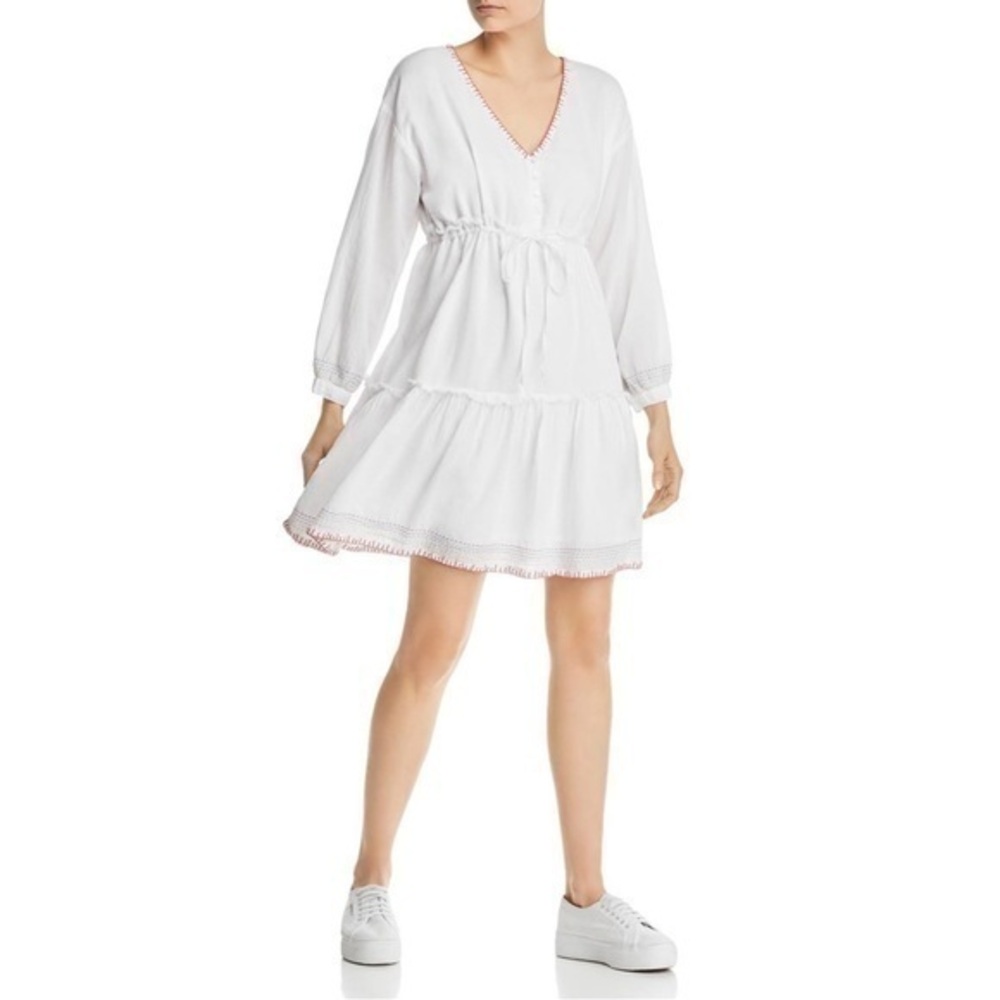 Anthropologie Sundry Women’s Tiered Poplin Embroidered Dress